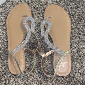 Material Girl rhinestone sandals